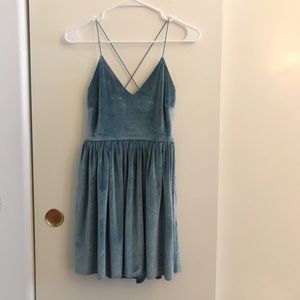 Light Blue Velvet Forever 21 Mini Dress